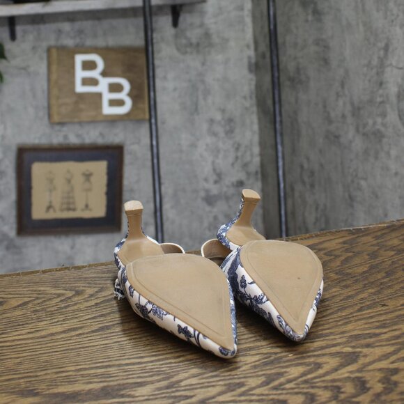 A New Day Womens Milan Floral Print Slingback Heels 93708032 Blue 6.5M - Picture 5 of 10